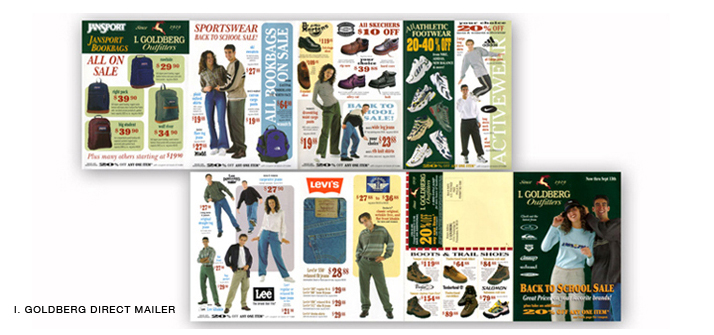 Detail of Direct Mail design for I. Goldberg